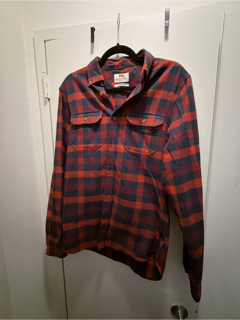 Fjallraven Red and Navy Plaid Shirt Jacket M Slim Fit